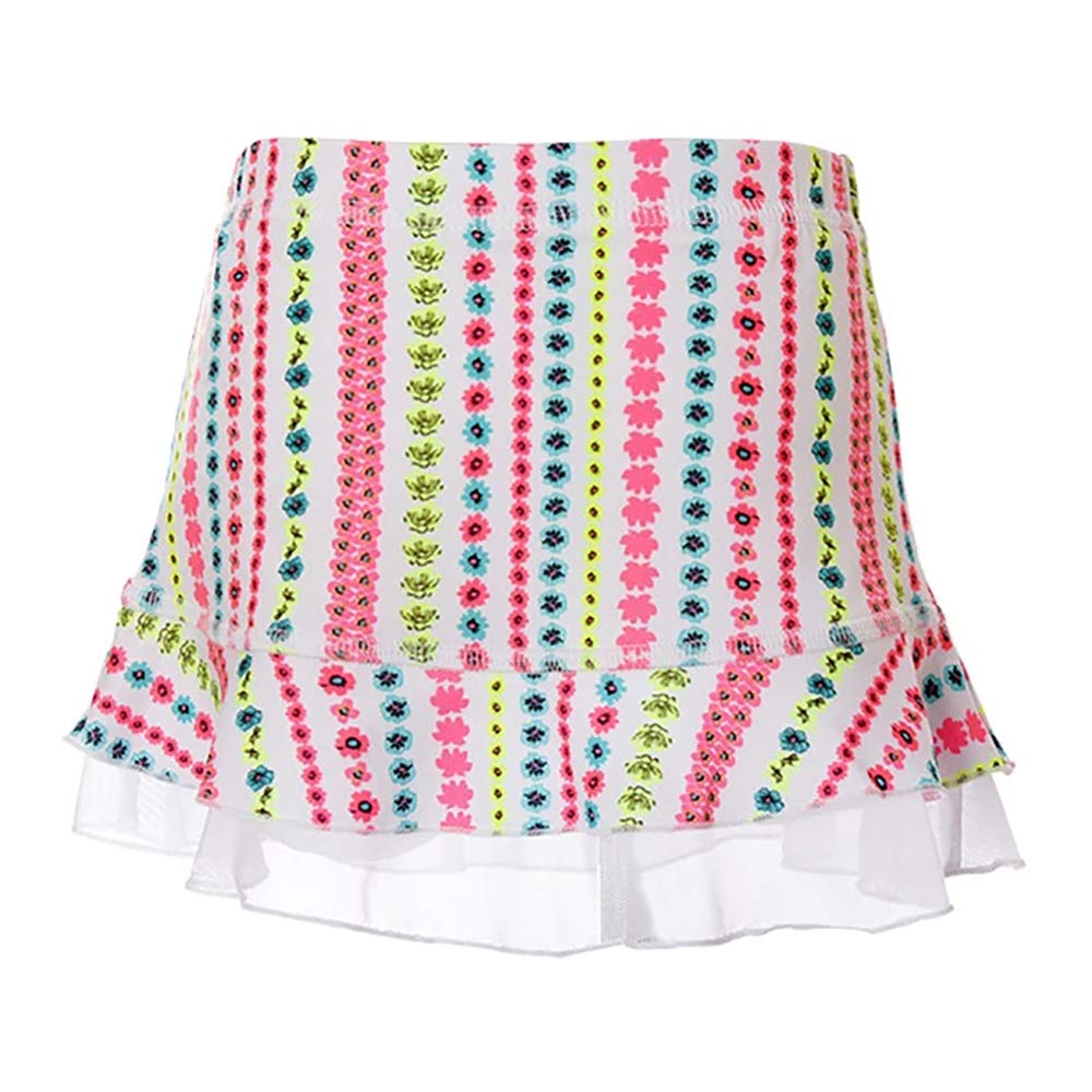 SOFIBELLA UV Colors Ruffle 11in Girls Tennis Skirt - White/L