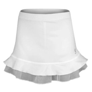 SOFIBELLA UV Colors Ruffle 11in Girls Tennis Skirt - White/L