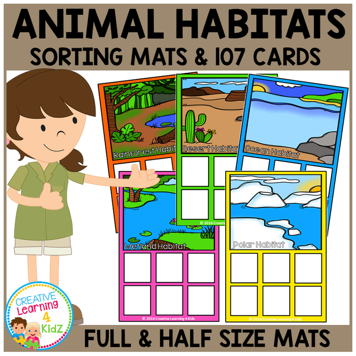 Animal Habitats Sorting Mats