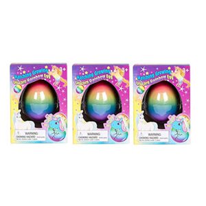 master toys & novelties surprise growing unicorn hatching rainbow egg - hatch and grow for easter gifts, baskets and egg hunts - unicorn 3 pack - ages 3+