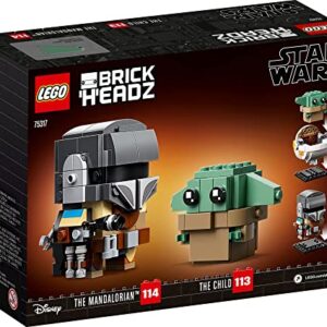 LEGO BrickHeadz Star Wars The Mandalorian & The Child 75317 'Baby Yoda' Building Toy, Collectible Model Figures Set, Gift Idea for Teens