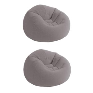 intex inflatable contoured corduroy beanless bag lounge chair, gray (2 pack)