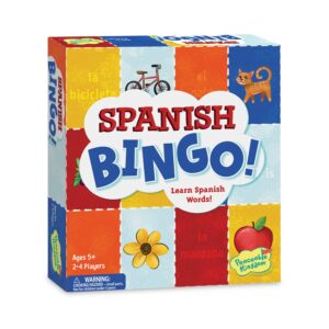 peaceable kingdom spanish bingo - language-learning games for kids - includes a pronunciation guide