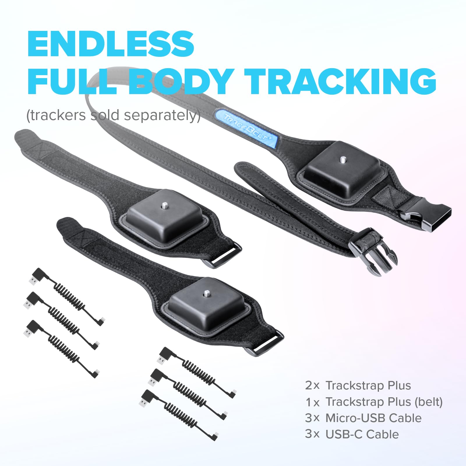 Rebuff Reality Trackstrap Plus for Vive Ultimate Tracker, Vive Tracker, Tundra Tracker, 20+ Hrs Playtime, Full Body Tracking in VR Chat & Dance Dash