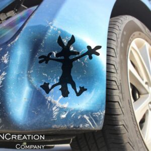 Cartoon Coyote Splat Hitting Wall - Car - Laptop - Decal - Sticker