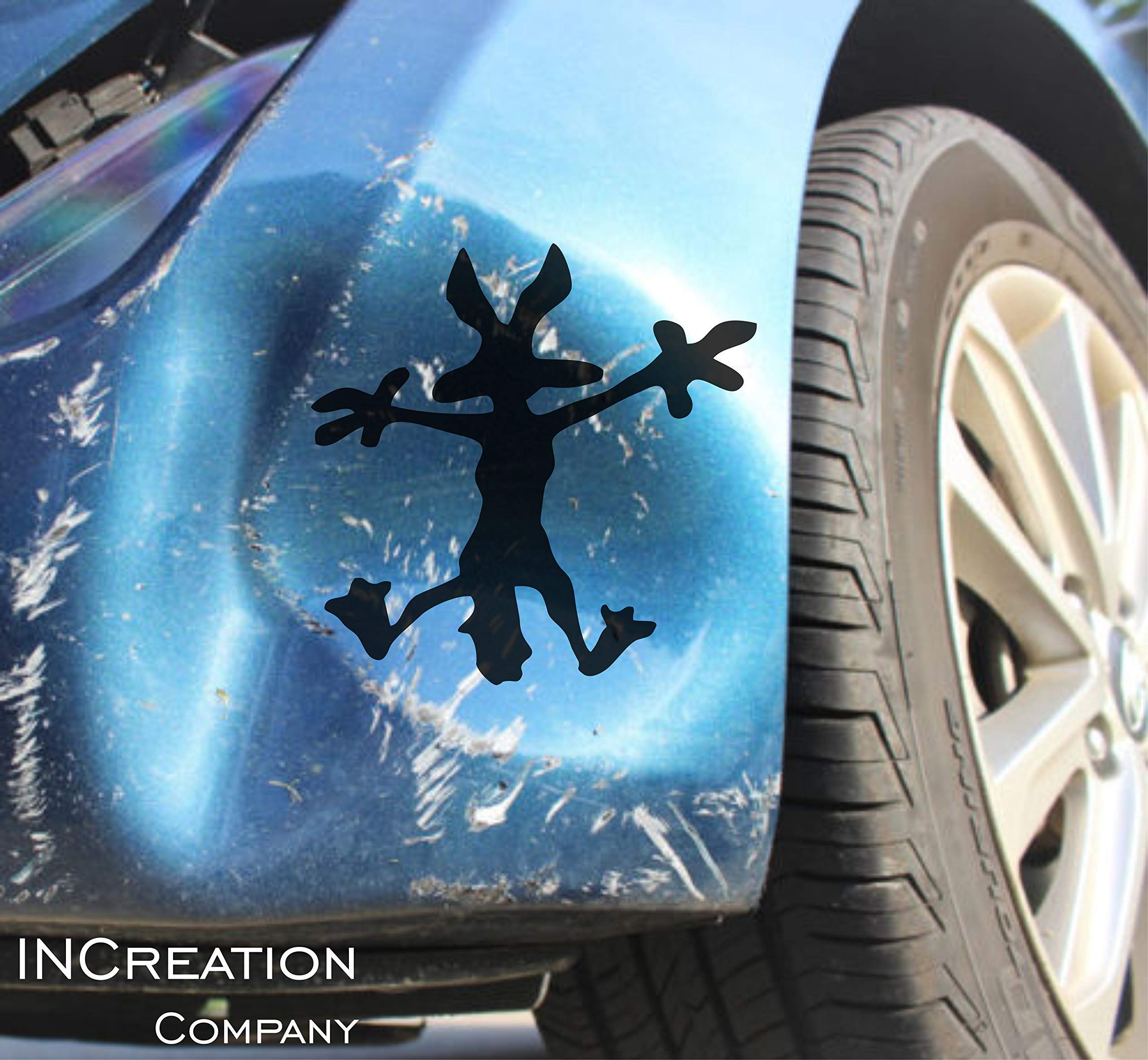 Cartoon Coyote Splat Hitting Wall - Car - Laptop - Decal - Sticker