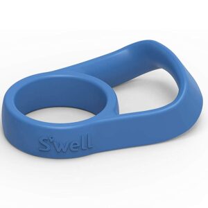 s'well bottle handle, fits 9oz, 17oz, and 25oz original bottles, blue, comfortable carrying on the go, flexible silicone grip, bpa free