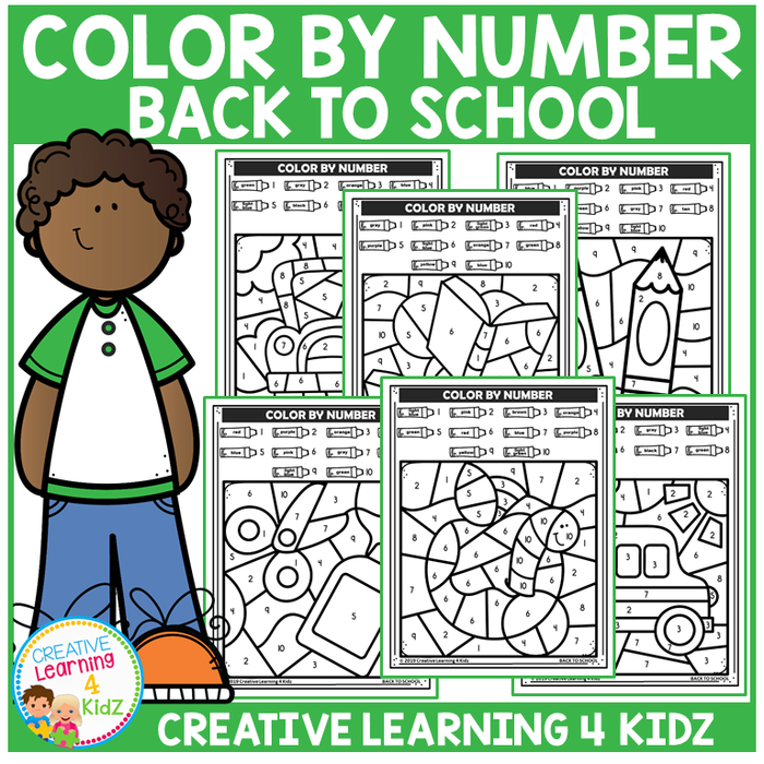 Color By Number Back to School