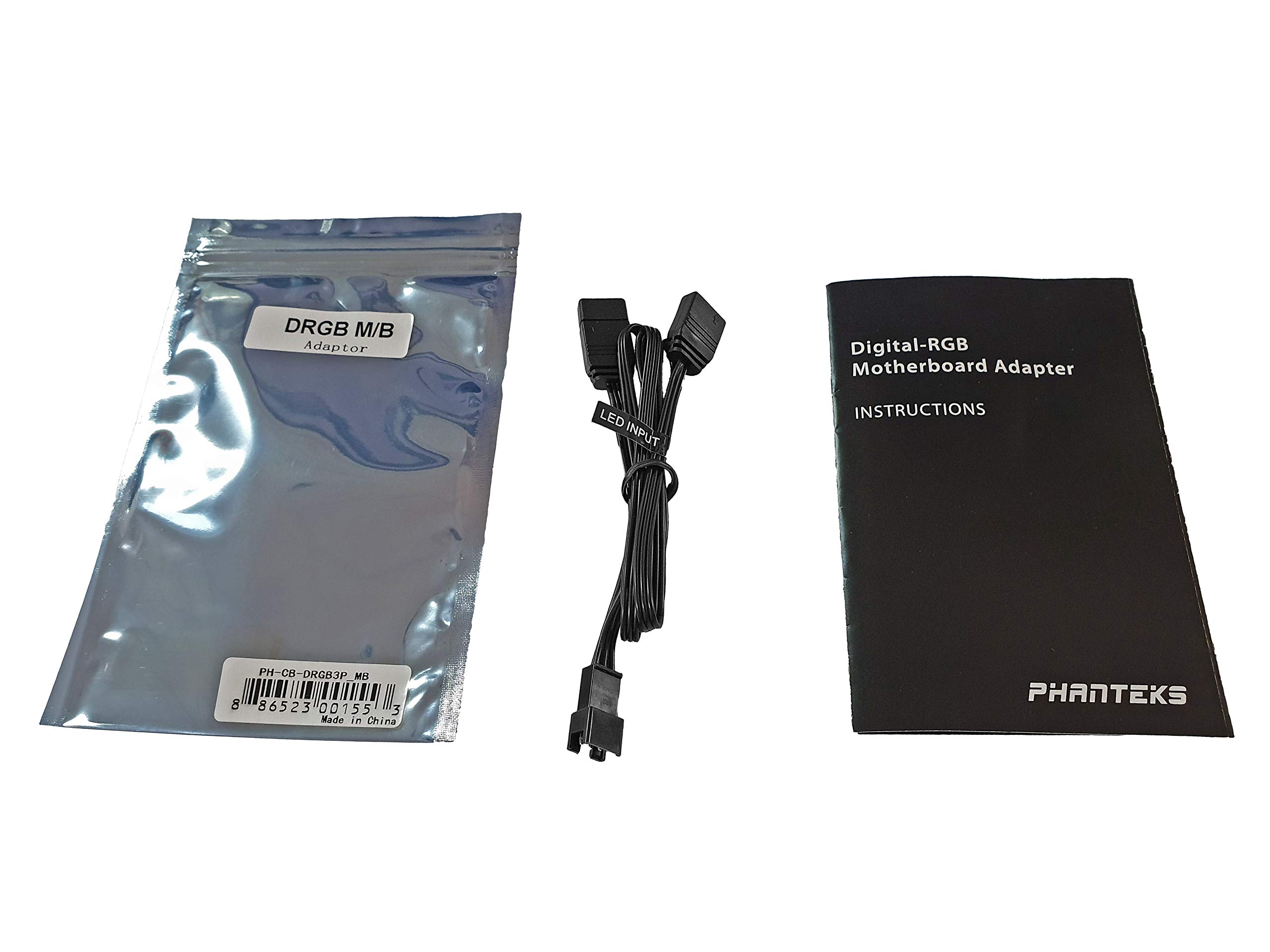 Phanteks 3 Pin Digital RGB LED (PH-CB-DRGB3P_MB) 600mm Extension Adapter Cable for Motherboard - Black