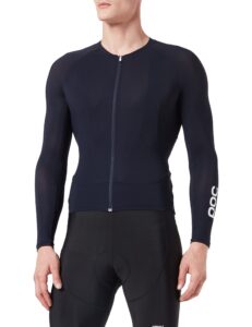 poc essential road long-sleeve jersey - women's navy black, m