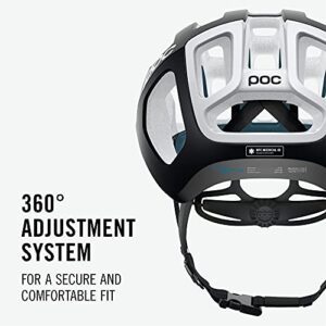 POC, Ventral Air Spin NFC Bike Helmet for Road Cycling, Uranium Black/Hydrogen White, Large