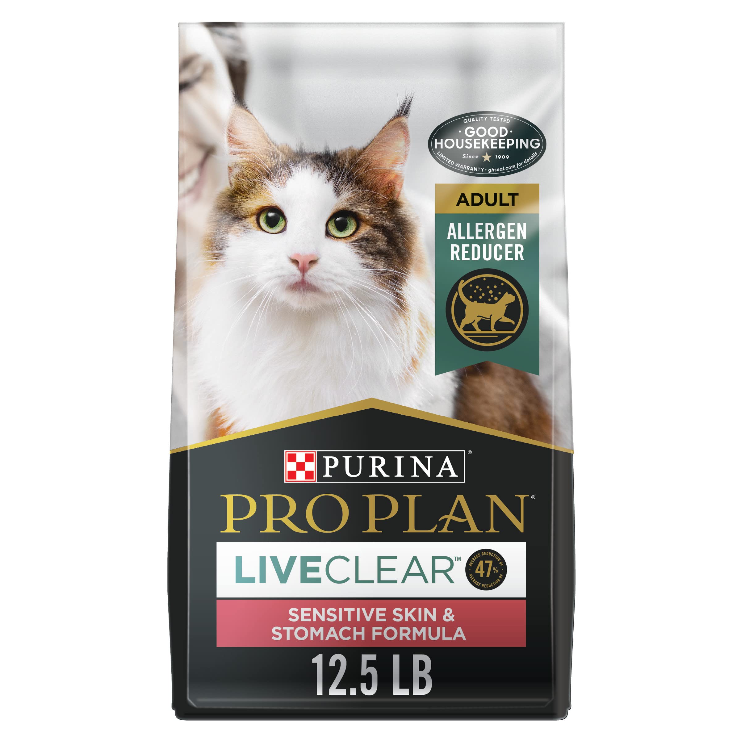 Purina Pro Plan Allergen Reducing, High Protein Cat Food, LIVECLEAR Turkey and Oatmeal Formula - 12.5 lb. Bag