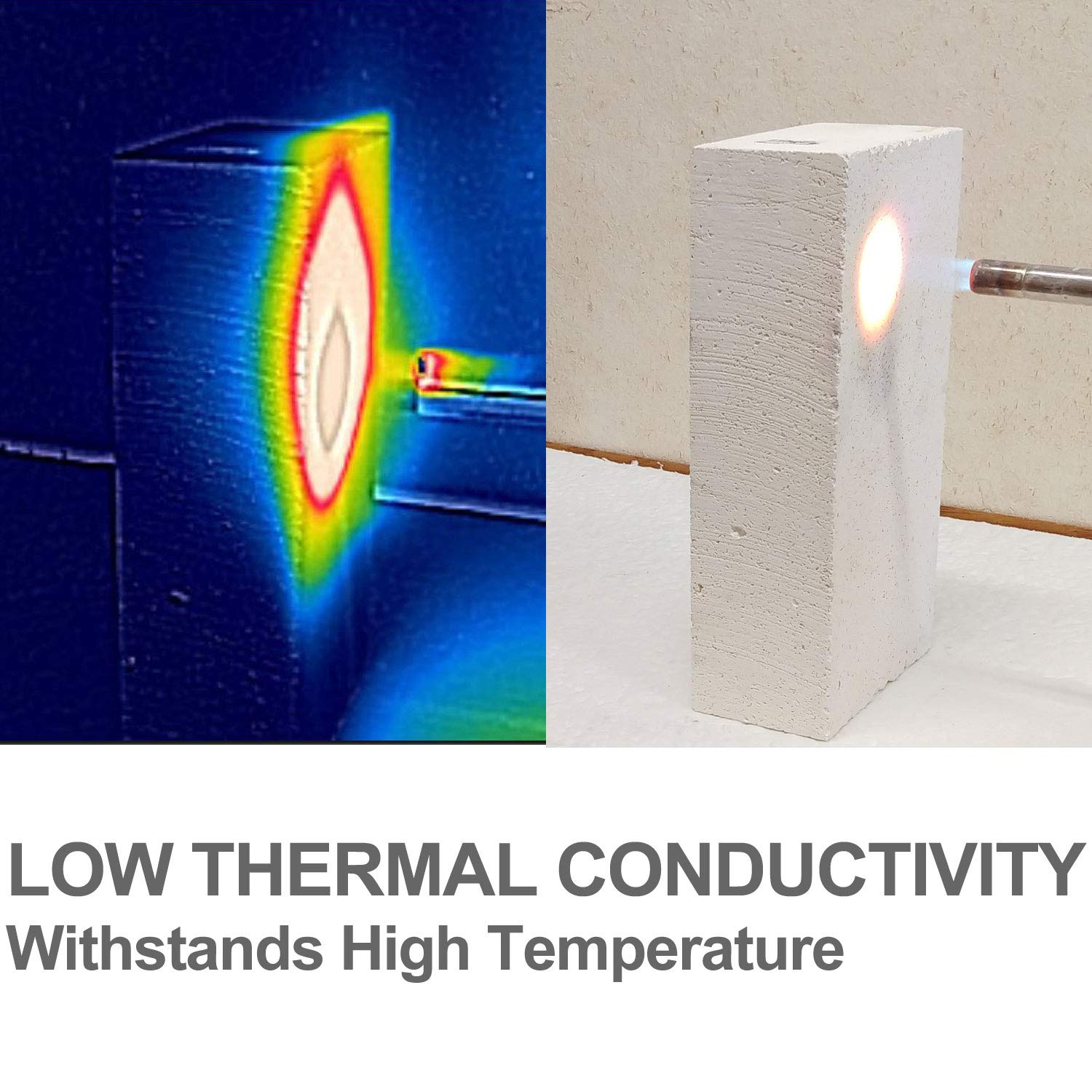 Lynn Manufacturing Insulating Fire Brick, Heat Insulation Block, Low Thermal Conductivity, 2.5" x 4.5" x 9", Single Pack, 2300F-Rated, for Kilns, Forges, Furnaces, Soldering, 3123P