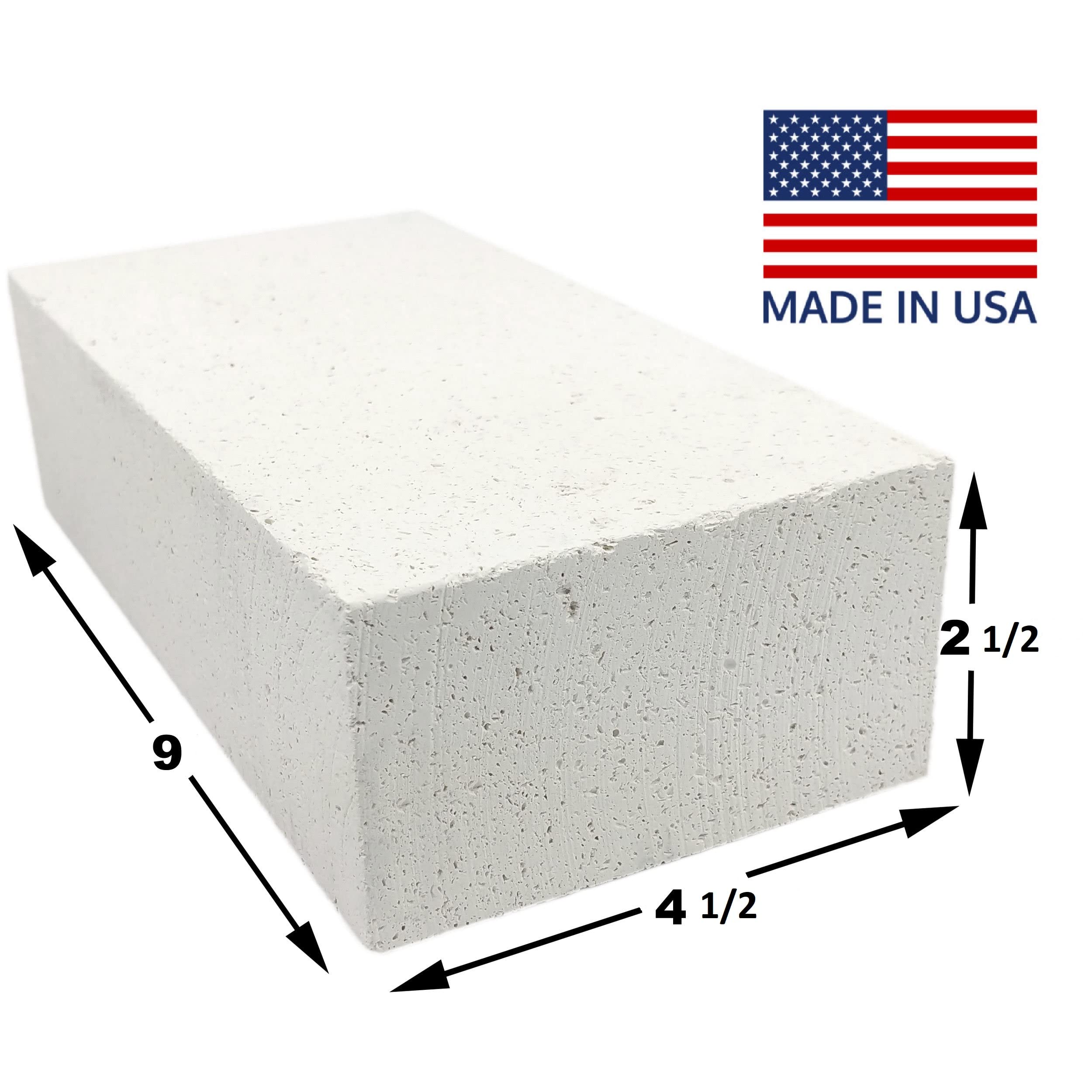 Lynn Manufacturing Insulating Fire Brick, Heat Insulation Block, Low Thermal Conductivity, 2.5" x 4.5" x 9", Single Pack, 2300F-Rated, for Kilns, Forges, Furnaces, Soldering, 3123P