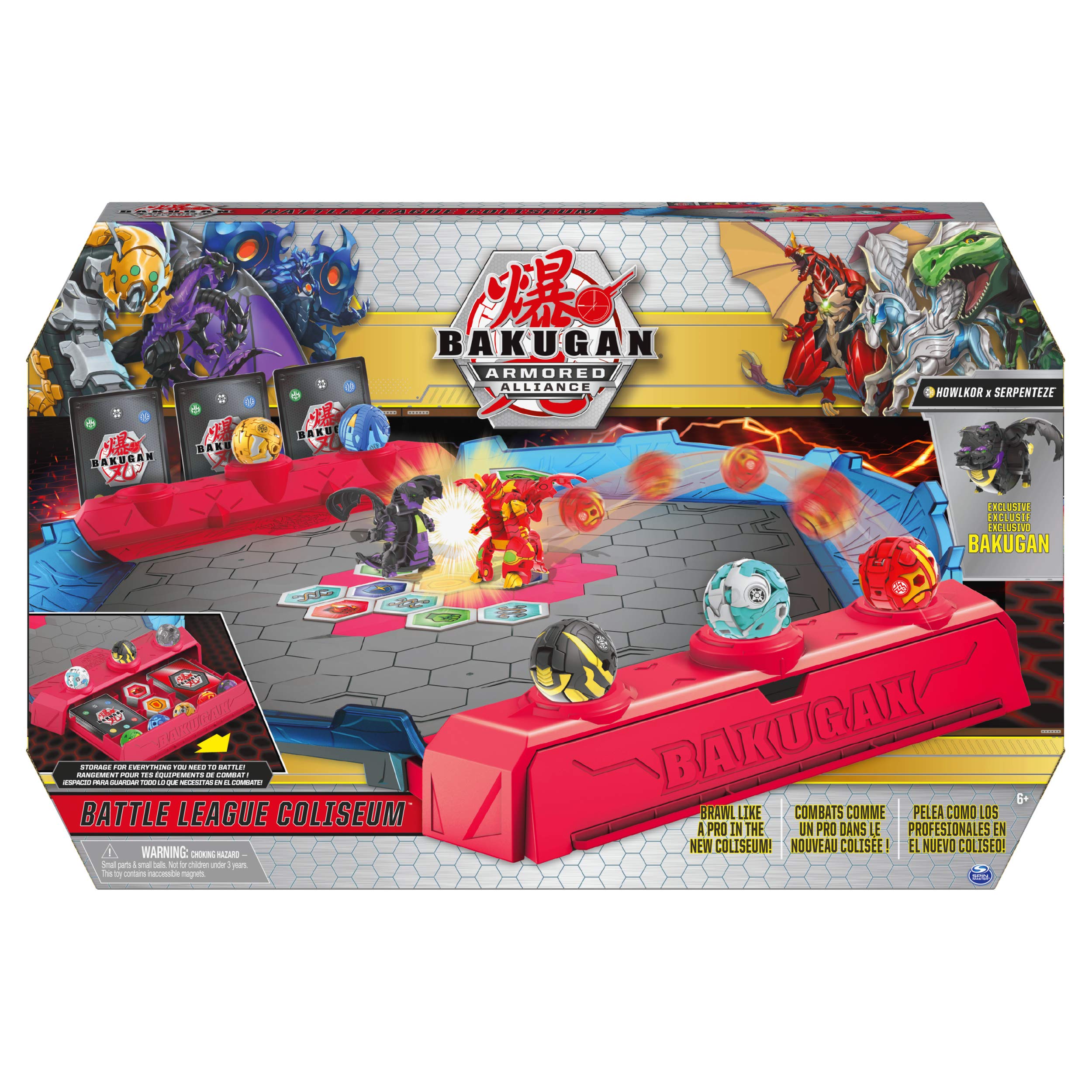 Bakugan Battle League Coliseum, Deluxe Game Board with Exclusive Fused Howlkor x Serpenteze, Kids Toys for Boys Ages 6 and Up