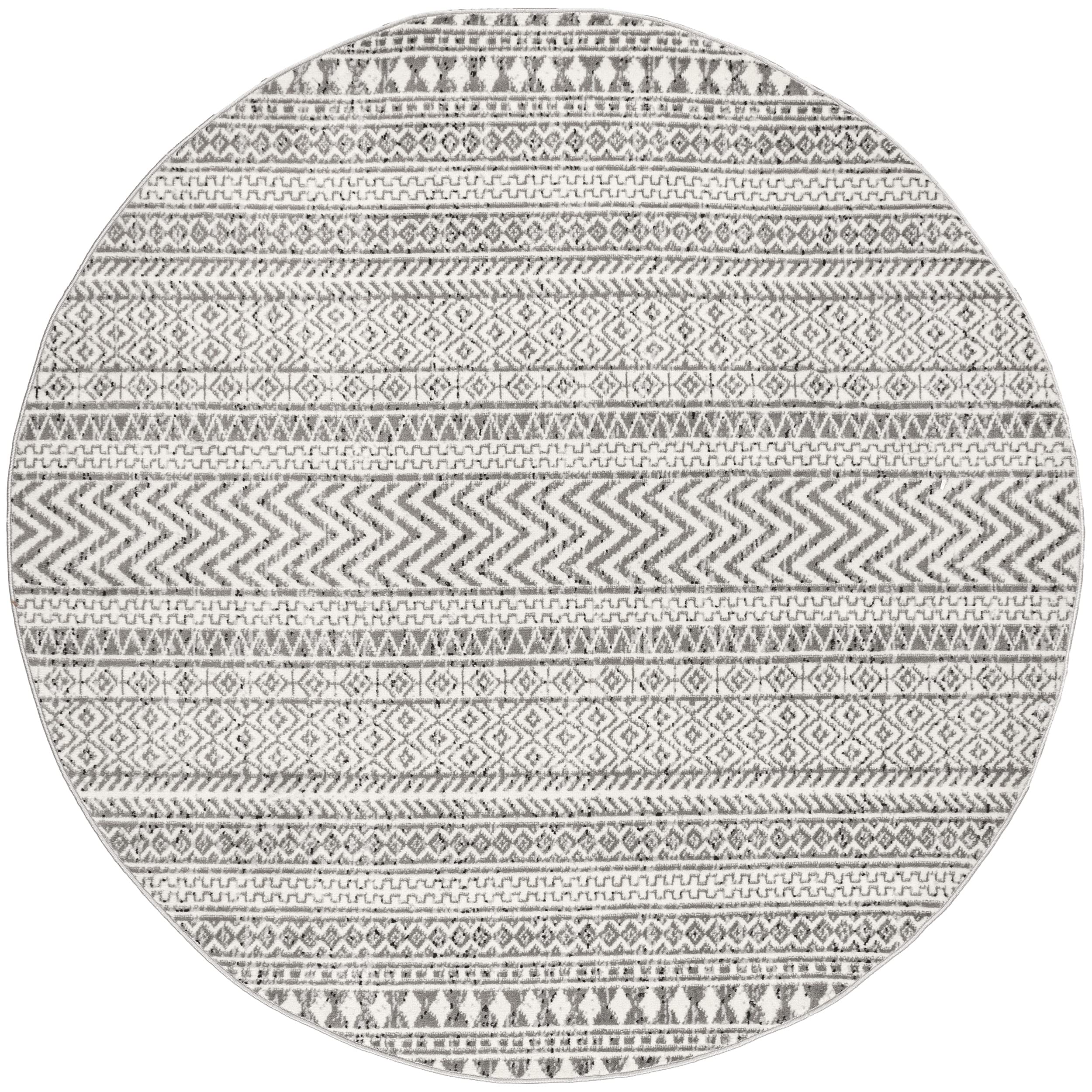 nuLOOM Catherina Transitional Geometric Area Rug, 6' Round, Grey