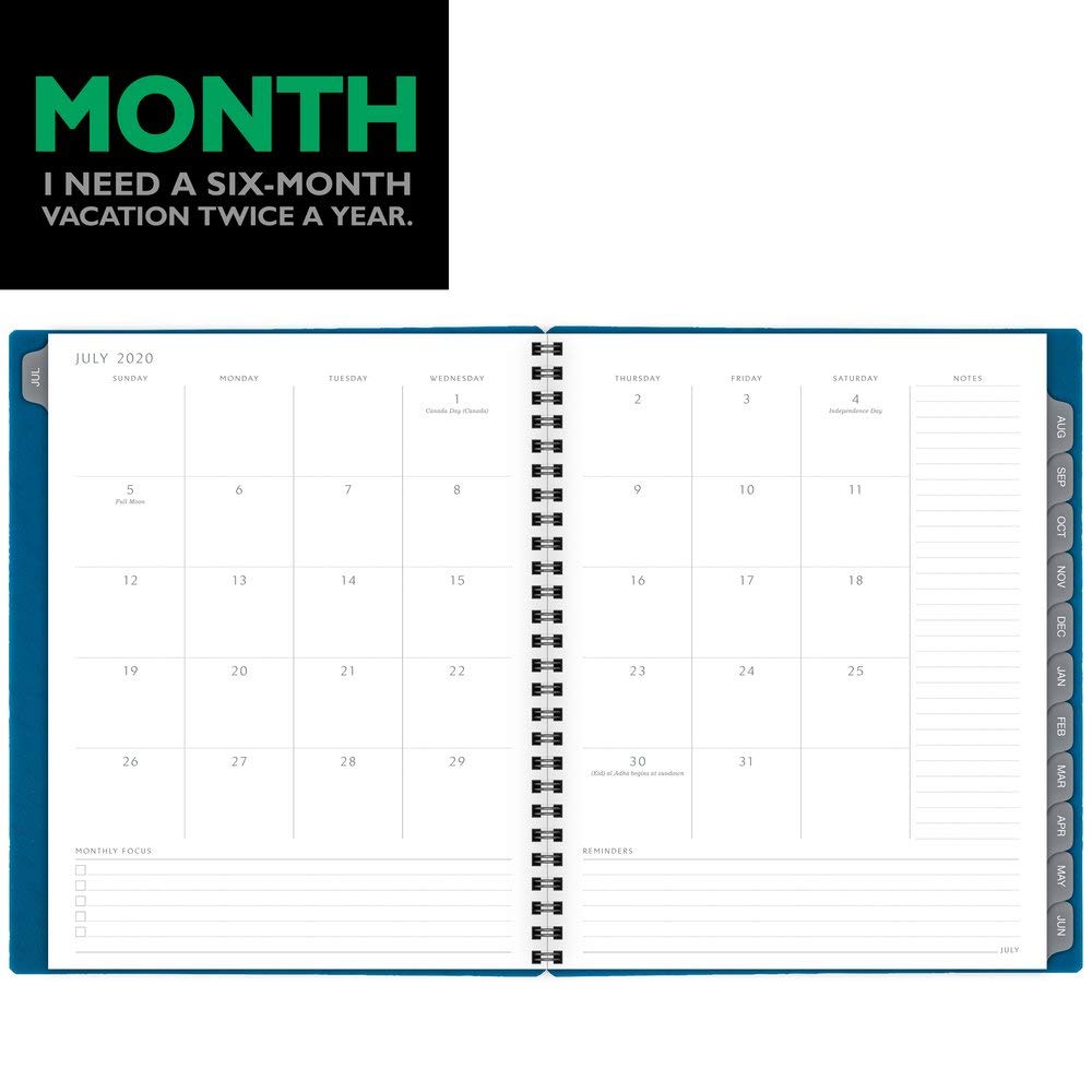 Academic Planner 2020-2021, AT-A-GLANCE Monthly Planner, 7" x 8-3/4", Medium, Elevation, Blue (75127P20)