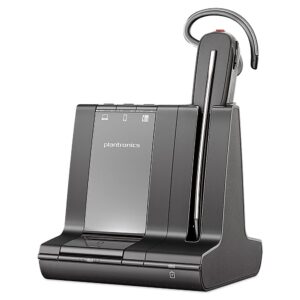 plantronics - savi 8240 office-wireless dect single in-ear(mono) headset-convertible (3 wearing styles)-noise cancelling mic-connects to deskphone/ pc mac-works with teams (certified), zoom & more
