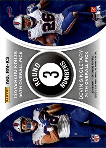 2019 NFL Contenders Round Numbers #16 Dawson Knox/Devin Singletary Buffalo Bills RC Rookie Official Panini Football Trading Card