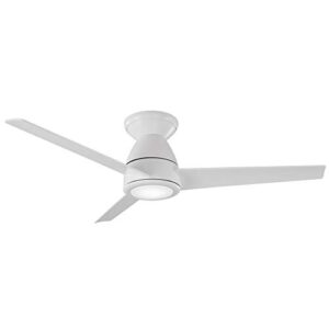 tip top smart indoor and outdoor 3-blade flush mount ceiling fan 44in matte white with 3000k led light kit and remote control works with alexa, google assistant, samsung things, and ios or android app