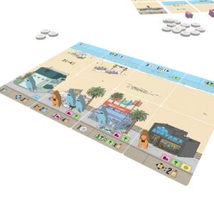 Alderac Entertainment Group (AEG) Santa Monica Board Game, Build Your Beachfront, Attract Tourists, City-Building, Ages 10+, 1-4 Players, 30-45 Min, Alderac Entertainment Group (AEG)