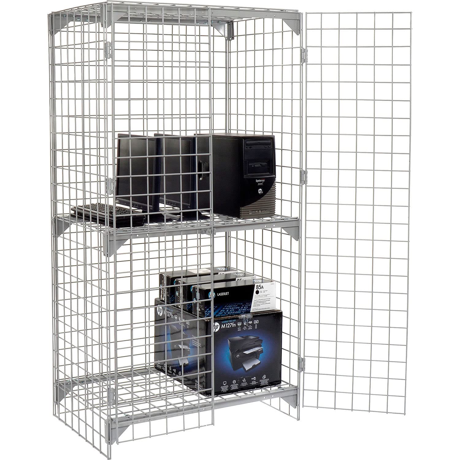 Global Industrial Wire Mesh Security Cage, 36 x 24 x 72