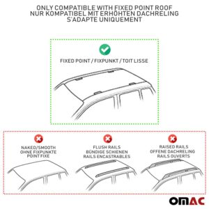 OMAC Roof Rack Cross Bars Carrier Aluminium for Ford Transit Connect 2010-2013 Black 2 Pcs Anti-Theft for Travel Kayak Canoe Surf Ski Snowboard Camping