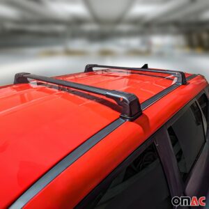 OMAC Roof Rack Cross Bars Carrier Aluminium for Ford Transit Connect 2010-2013 Black 2 Pcs Anti-Theft for Travel Kayak Canoe Surf Ski Snowboard Camping