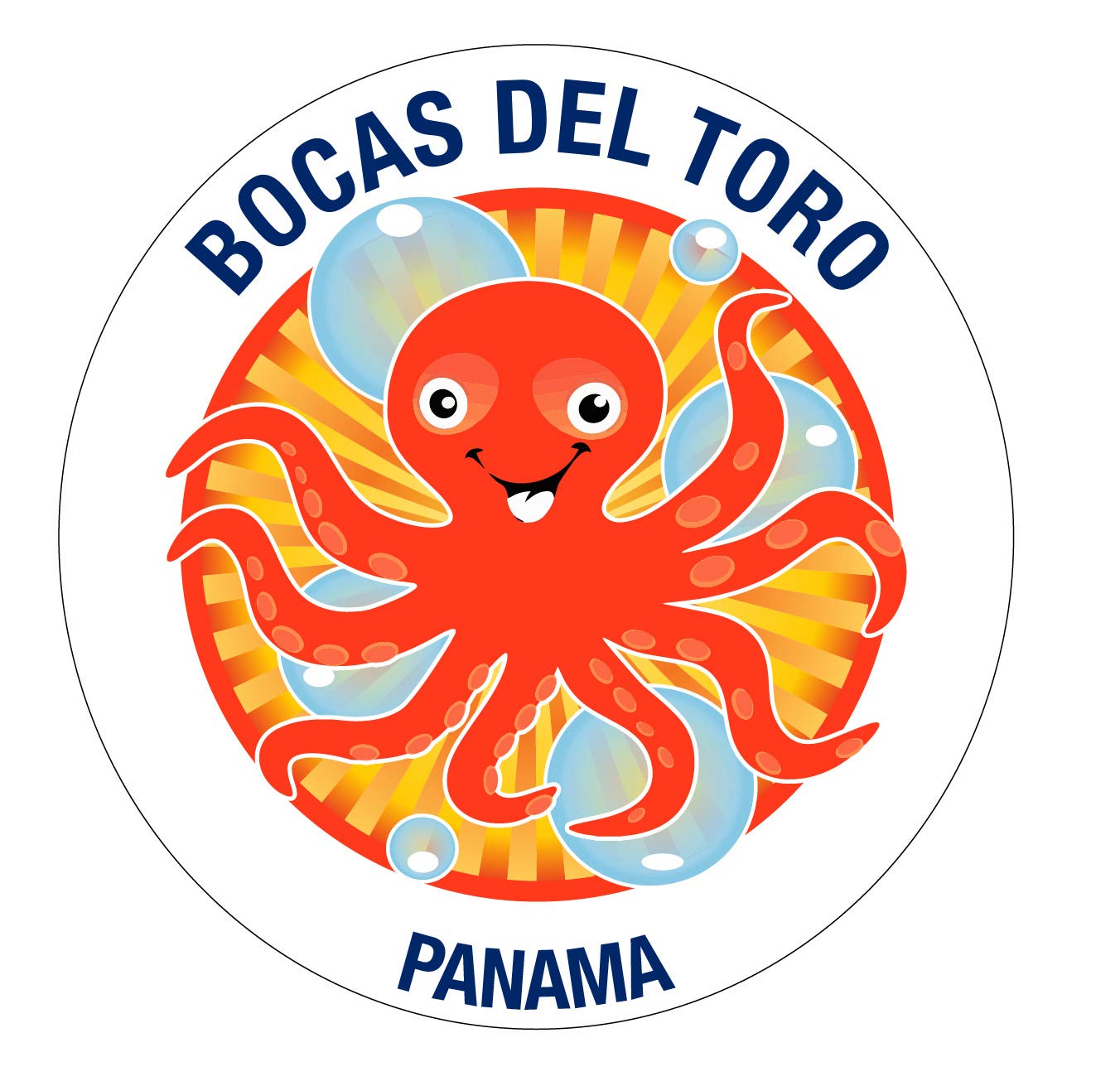 Bocas Del Toro Panama Souvenir 4 Inch Vinyl Decal Sticker Octopus Design