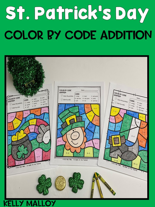 St Patrick's Day Addition Color By Number