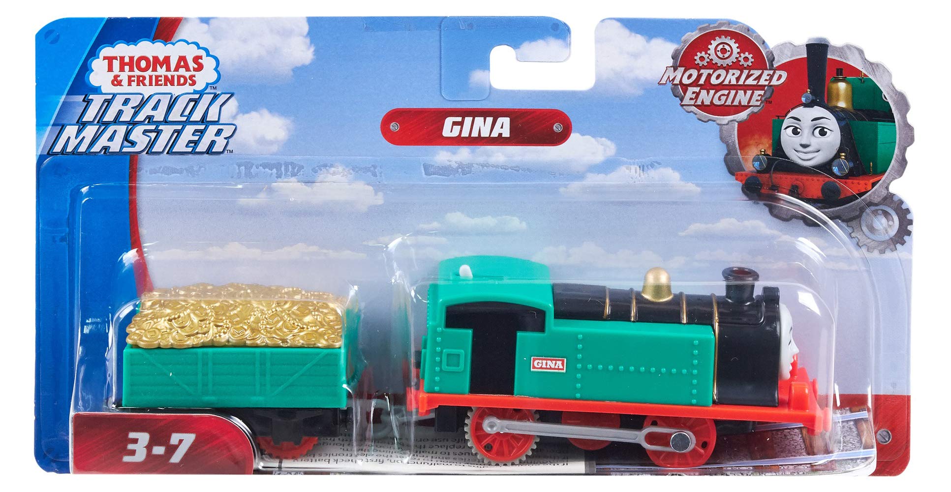 Thomas & Friends Trackmaster Gina, Motorized Toy Train Engine for preschoolers Ages 3 Years and Older, Model Number: GJX80