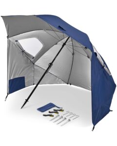 sport-brella premiere xl upf 50+ umbrella shelter for sun and rain protection (9-foot, blue)