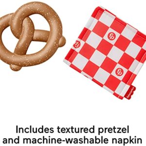 Fisher-Price Pretzel Teether, Pretend food BPA-free Infant Teething Toy with Crinkle for Babies ages 3 months and Older, Multi