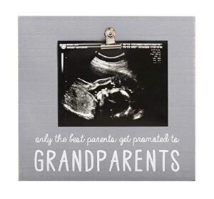 pearhead distressed gray grandparents picture frame, 6.75x7.25in, ultrasound photo keepsake, baby's first christmas, holiday gift idea