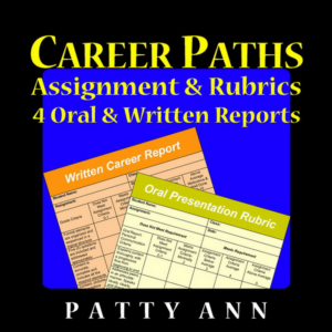career job paths assignment & rubrics oral & written reports readiness activity! *for semester-long vocational research and career inquiry projects
