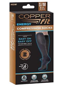 copper fit mens modern athletic-socks, copper, small-medium us