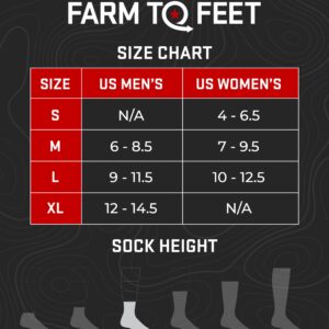 Farm to Feet Grays Peak 3/4 Crew Light Targeted Cushion Merino Wool Socks (Denim, X-Large)