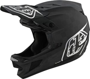 troy lee designs d4 carbon full face mountain bike helmet for max ventilation lightweight mips epp eps racing downhill dh bmx mtb - adult men women - black/silver, medium