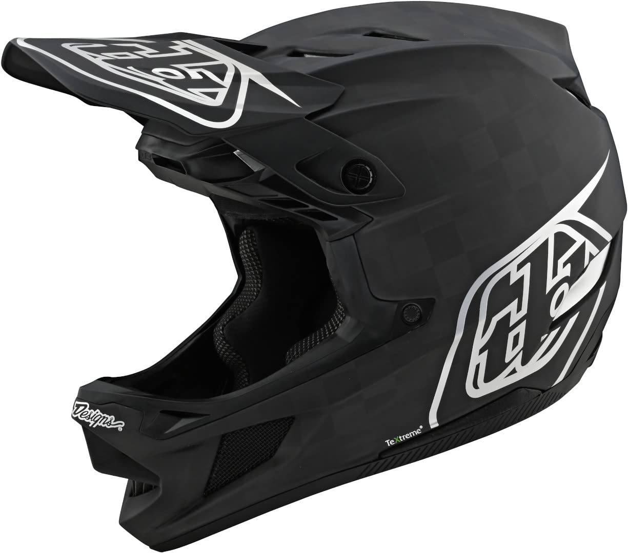 Troy Lee Designs D4 Carbon Full Face Mountain Bike Helmet for Max Ventilation Lightweight MIPS EPP EPS Racing Downhill DH BMX MTB - Adult Men Women - Black/Silver, Medium