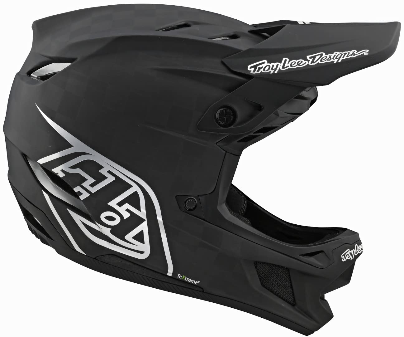 Troy Lee Designs D4 Carbon Full Face Mountain Bike Helmet for Max Ventilation Lightweight MIPS EPP EPS Racing Downhill DH BMX MTB - Adult Men Women - Black/Silver, Medium