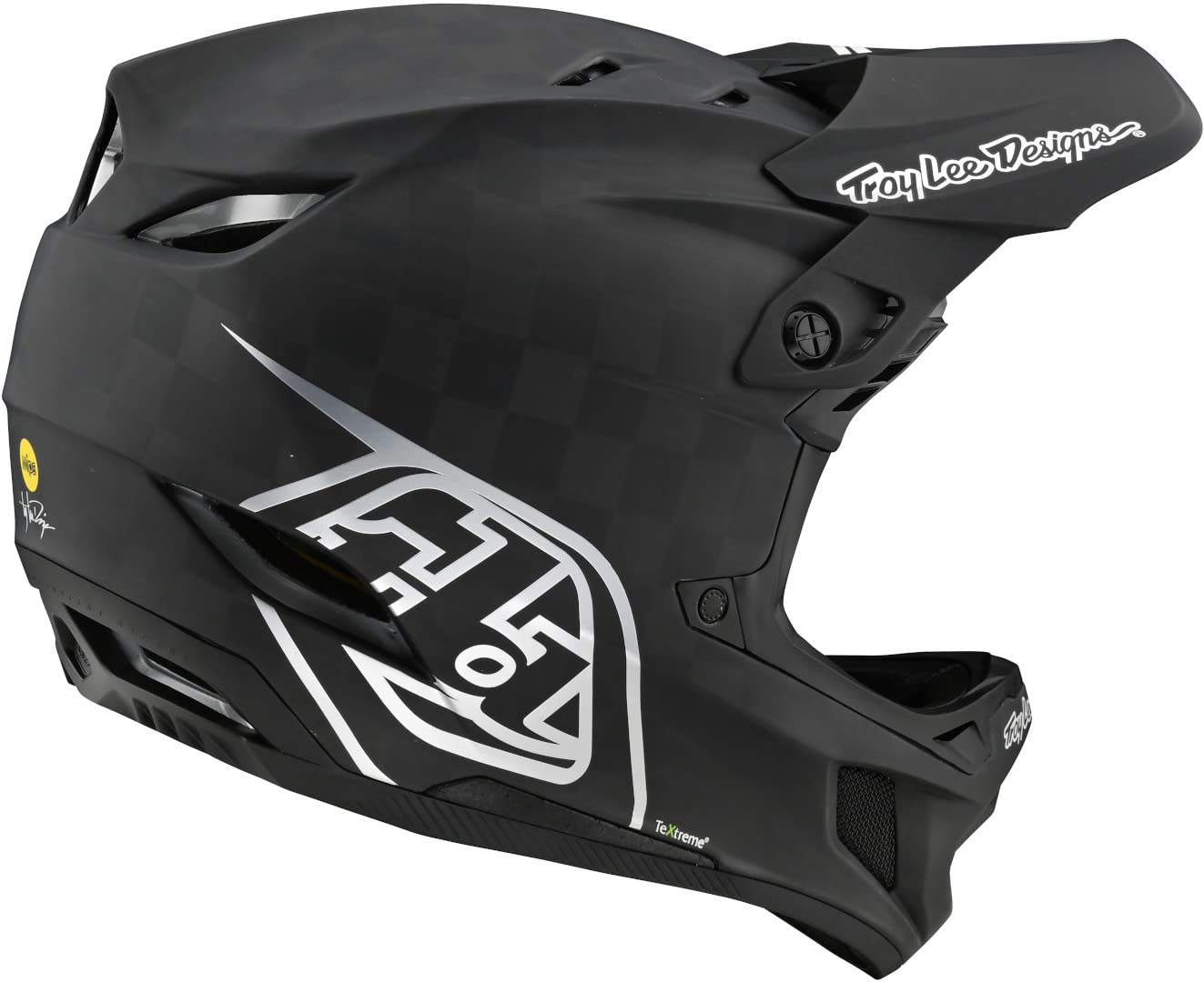 Troy Lee Designs D4 Carbon Full Face Mountain Bike Helmet for Max Ventilation Lightweight MIPS EPP EPS Racing Downhill DH BMX MTB - Adult Men Women - Black/Silver, Medium