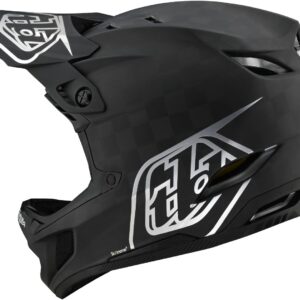 Troy Lee Designs D4 Carbon Full Face Mountain Bike Helmet for Max Ventilation Lightweight MIPS EPP EPS Racing Downhill DH BMX MTB - Adult Men Women - Black/Silver, Medium