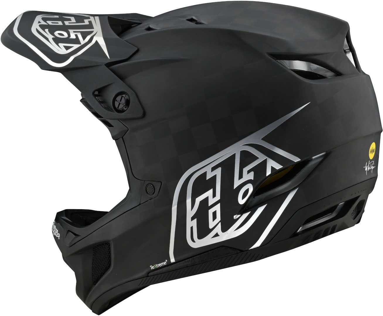 Troy Lee Designs D4 Carbon Full Face Mountain Bike Helmet for Max Ventilation Lightweight MIPS EPP EPS Racing Downhill DH BMX MTB - Adult Men Women - Black/Silver, Medium