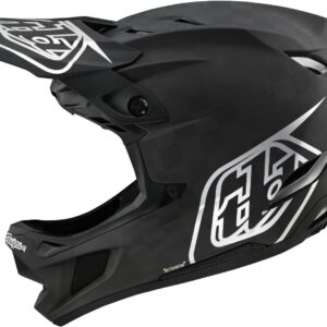 Troy Lee Designs D4 Carbon Full Face Mountain Bike Helmet for Max Ventilation Lightweight MIPS EPP EPS Racing Downhill DH BMX MTB - Adult Men Women - Black/Silver, Medium