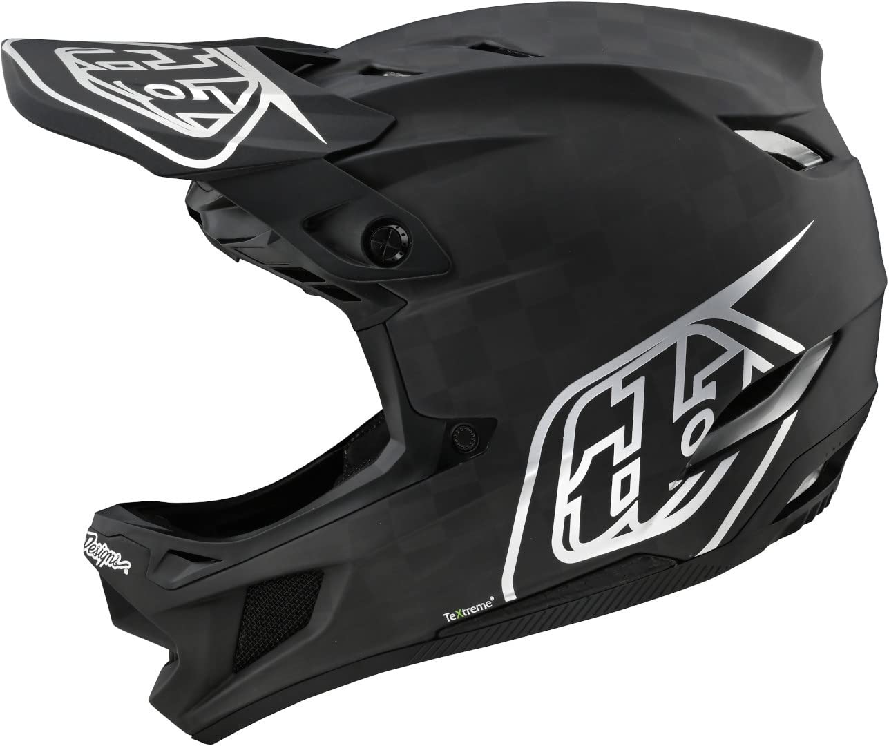 Troy Lee Designs D4 Carbon Full Face Mountain Bike Helmet for Max Ventilation Lightweight MIPS EPP EPS Racing Downhill DH BMX MTB - Adult Men Women - Black/Silver, Medium