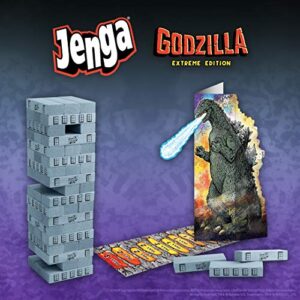 Jenga: Godzilla Extreme Edition | Based on Classic Monster Movie Franchise Godzilla | Collectible Jenga Game | Unique Gameplay Featuring Movable Godzilla Piece