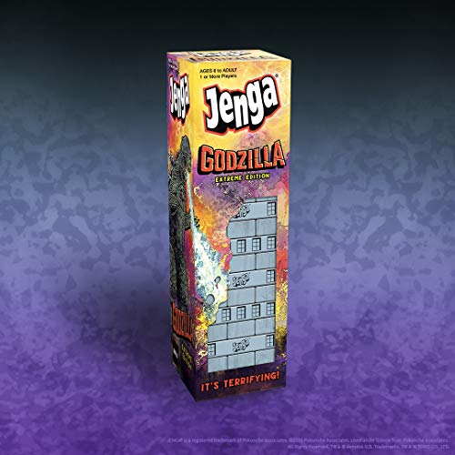 Jenga: Godzilla Extreme Edition | Based on Classic Monster Movie Franchise Godzilla | Collectible Jenga Game | Unique Gameplay Featuring Movable Godzilla Piece