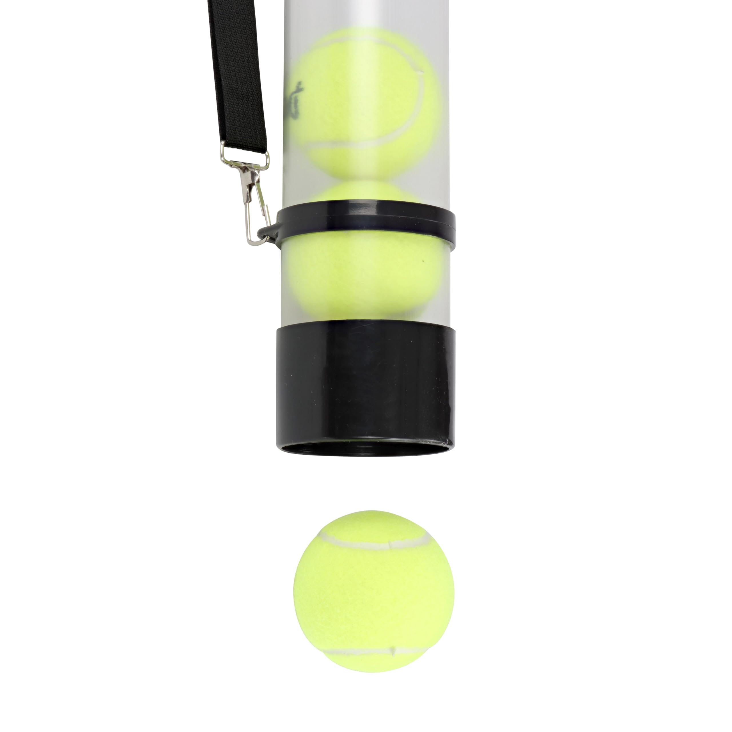 Get Out! Tennis Ball Hopper Tube for 16 Balls - Tennis Ball Pickup Collector Sports Ball Retriever Carrier - 40in, Black