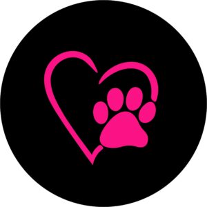 tire cover central pet paws love pink spare tire cover (select tire size/back up camera option in menu)