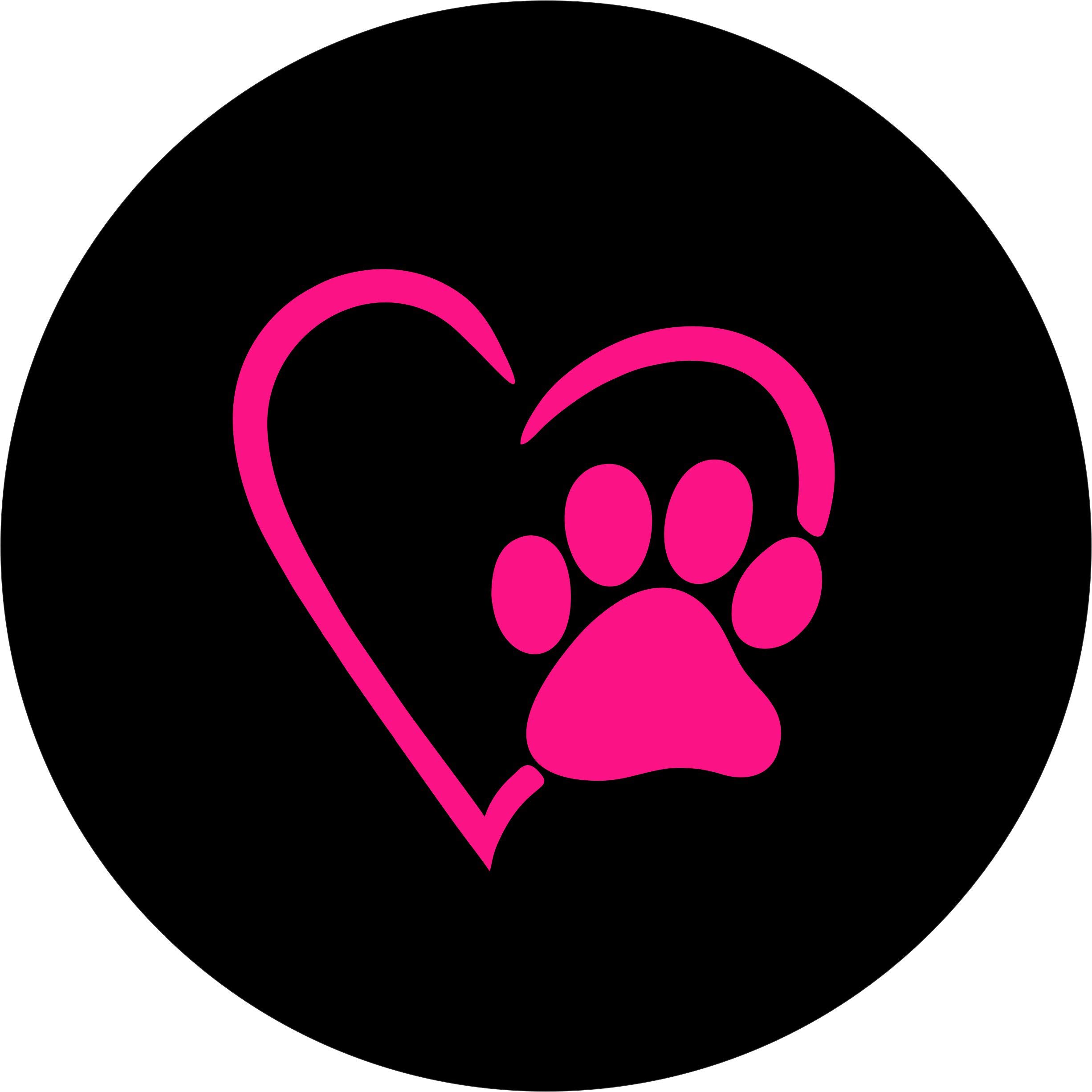 Tire Cover Central Pet Paws Love Pink Spare tire Cover (Select tire Size/Back up Camera Option in MENU)